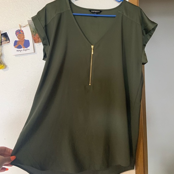 Express Tops - army green Express blouse, classy and cute!